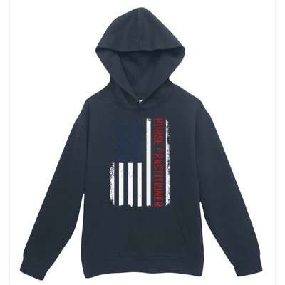 Funny Patriotic American Flag 4th Of July Nurse Practitioner Urban Pullover Hoodie