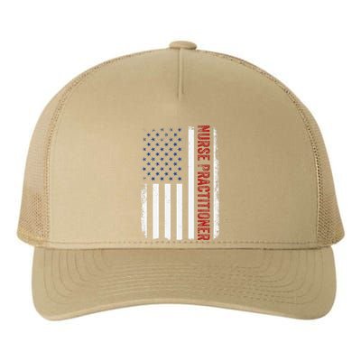 Funny Patriotic American Flag 4th Of July Nurse Practitioner Yupoong Adult 5-Panel Trucker Hat