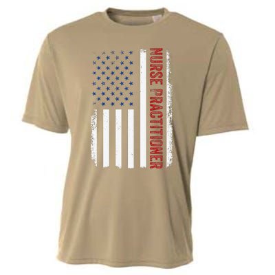 Funny Patriotic American Flag 4th Of July Nurse Practitioner Cooling Performance Crew T-Shirt