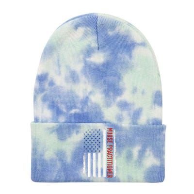 Funny Patriotic American Flag 4th Of July Nurse Practitioner Tie Dye 12in Knit Beanie