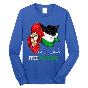 Free Palestine Arabic Palestine Flag Long Sleeve Shirt