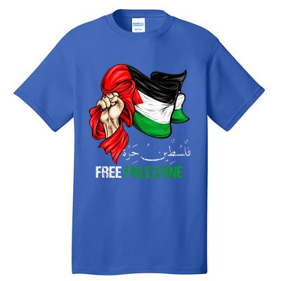 Free Palestine Arabic Palestine Flag Tall T-Shirt