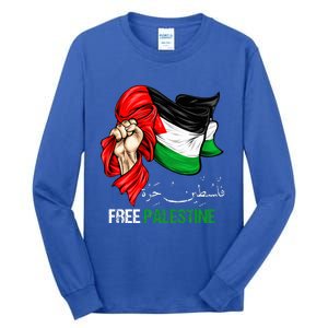 Free Palestine Arabic Palestine Flag Tall Long Sleeve T-Shirt