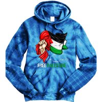 Free Palestine Arabic Palestine Flag Tie Dye Hoodie