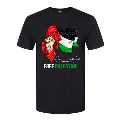 Free Palestine Arabic Palestine Flag Softstyle CVC T-Shirt