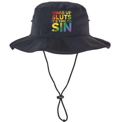 Funny Pride Adult Wake Up Sluts Its Time To Sin Lgbtq Bucket Hat