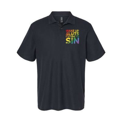 Funny Pride Adult Wake Up Sluts Its Time To Sin Lgbtq Polo