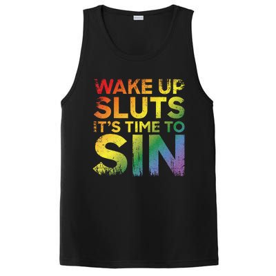 Funny Pride Adult Wake Up Sluts Its Time To Sin Lgbtq PosiCharge Competitor Tank