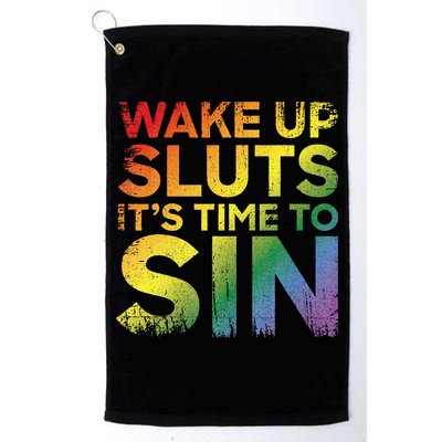 Funny Pride Adult Wake Up Sluts Its Time To Sin Lgbtq Golf Towel