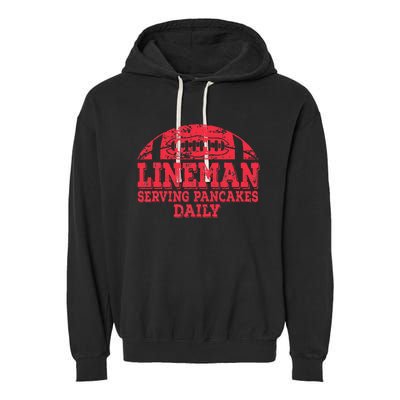 Football Pancake And Football Lineman Garment-Dyed Fleece Hoodie