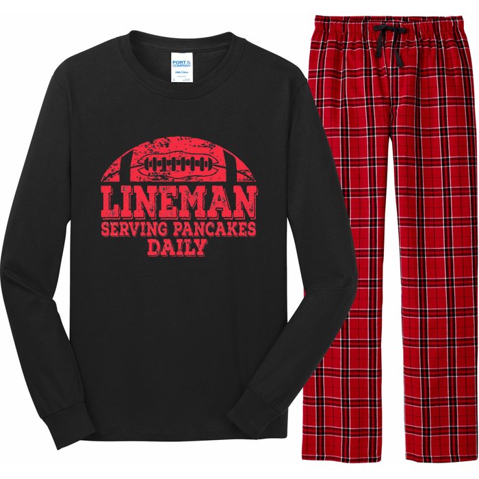 Football Pancake And Football Lineman Long Sleeve Pajama Set