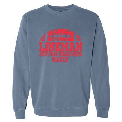 Football Pancake And Football Lineman Garment-Dyed Sweatshirt