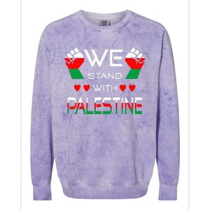 Free Palestine Arabic support Palestine and Gaza Jerusalem Colorblast Crewneck Sweatshirt