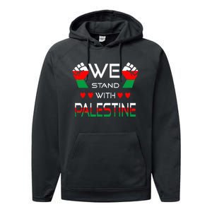 Free Palestine Arabic support Palestine and Gaza Jerusalem Performance Fleece Hoodie