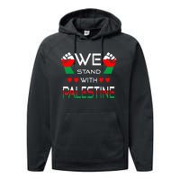 Free Palestine Arabic support Palestine and Gaza Jerusalem Performance Fleece Hoodie