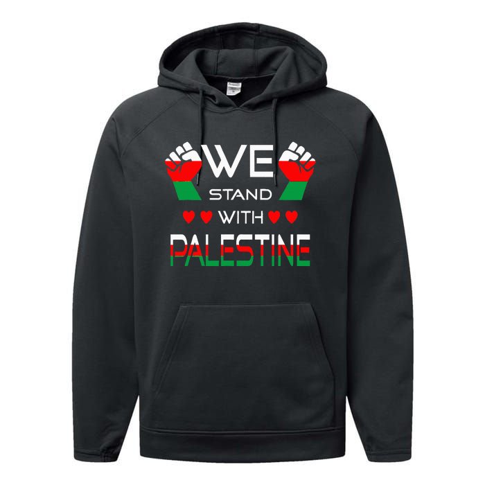 Free Palestine Arabic support Palestine and Gaza Jerusalem Performance Fleece Hoodie