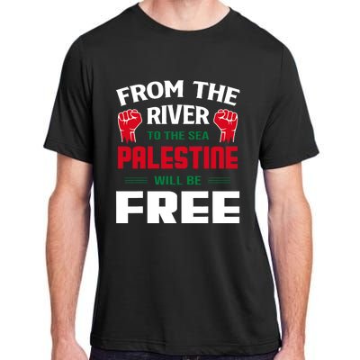 Free Palestine Arabic Support Palestine And Keffiyeh Palestine Adult ChromaSoft Performance T-Shirt