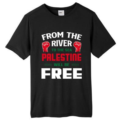 Free Palestine Arabic Support Palestine And Keffiyeh Palestine Tall Fusion ChromaSoft Performance T-Shirt