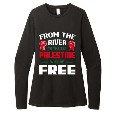 Free Palestine Arabic Support Palestine And Keffiyeh Palestine Womens CVC Long Sleeve Shirt