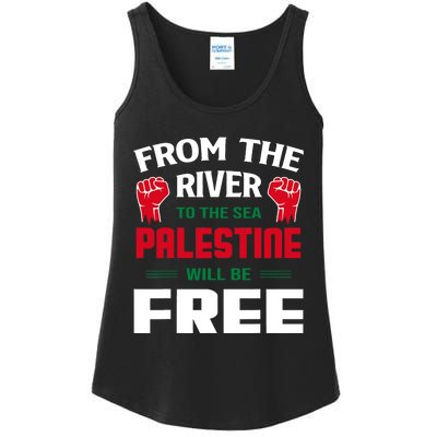 Free Palestine Arabic Support Palestine And Keffiyeh Palestine Ladies Essential Tank