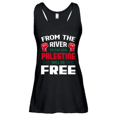 Free Palestine Arabic Support Palestine And Keffiyeh Palestine Ladies Essential Flowy Tank