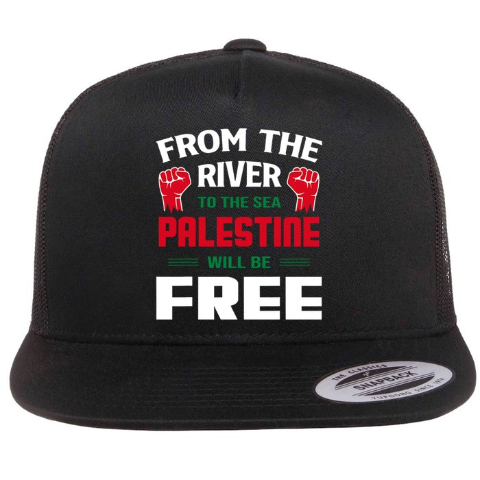 Free Palestine Arabic Support Palestine And Keffiyeh Palestine Flat Bill Trucker Hat