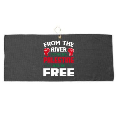 Free Palestine Arabic Support Palestine And Keffiyeh Palestine Large Microfiber Waffle Golf Towel