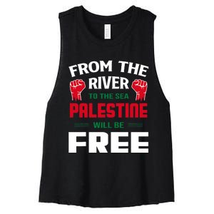 Free Palestine Arabic Support Palestine And Keffiyeh Palestine Women's Racerback Cropped Tank