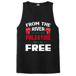 Free Palestine Arabic Support Palestine And Keffiyeh Palestine PosiCharge Competitor Tank