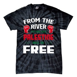 Free Palestine Arabic Support Palestine And Keffiyeh Palestine Tie-Dye T-Shirt