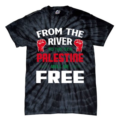 Free Palestine Arabic Support Palestine And Keffiyeh Palestine Tie-Dye T-Shirt