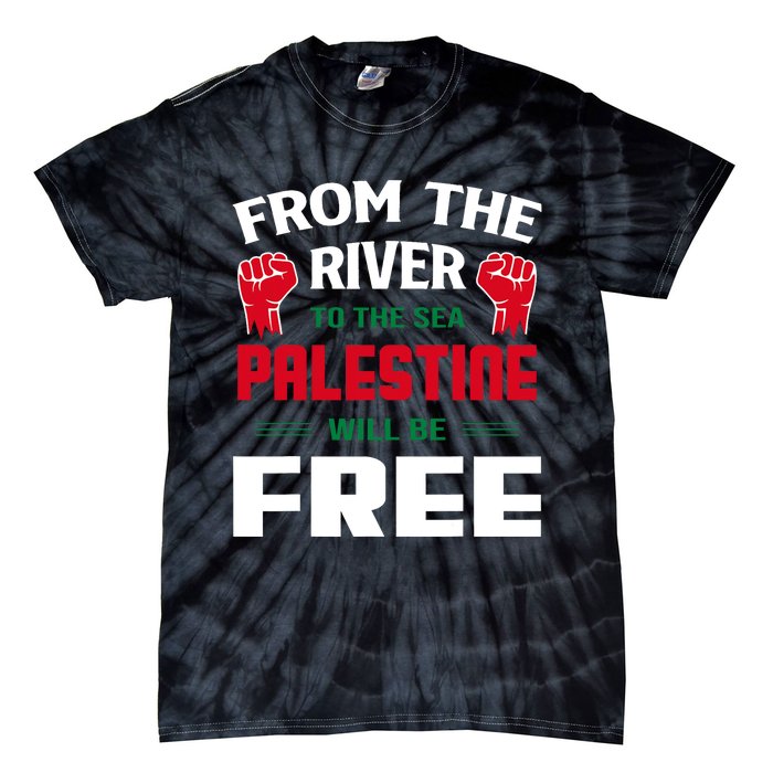 Free Palestine Arabic Support Palestine And Keffiyeh Palestine Tie-Dye T-Shirt