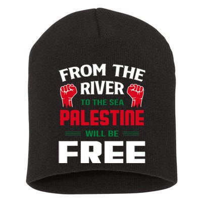 Free Palestine Arabic Support Palestine And Keffiyeh Palestine Short Acrylic Beanie