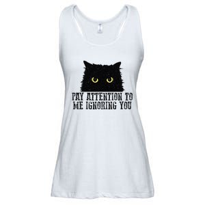 Funny Pay Attention To Me Ignoring You Black Cats Lovers Mom Ladies Essential Flowy Tank