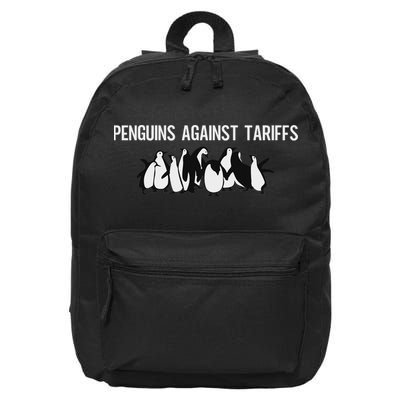 Funny Penguins Against Tariffs Sarcastic Saying Meme 16 in Basic Backpack