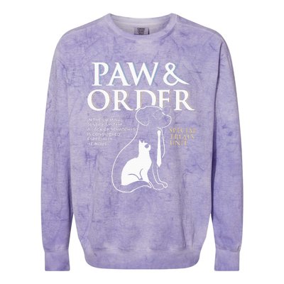 Funny Paw And Order Special Treats Unit Training Dog And Cat Colorblast Crewneck Sweatshirt