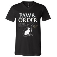 Funny Paw And Order Special Treats Unit Training Dog And Cat V-Neck T-Shirt