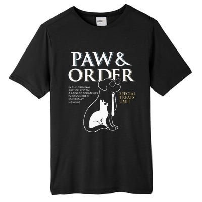 Funny Paw And Order Special Treats Unit Training Dog And Cat Tall Fusion ChromaSoft Performance T-Shirt