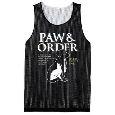 Funny Paw And Order Special Treats Unit Training Dog And Cat Mesh Reversible Basketball Jersey Tank