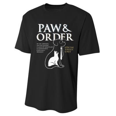 Funny Paw And Order Special Treats Unit Training Dog And Cat Performance Sprint T-Shirt