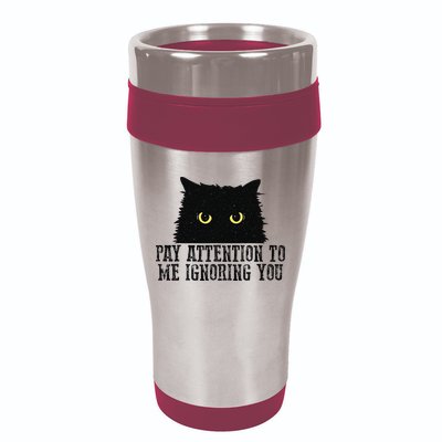 Funny Pay Attention To Me Ignoring You Black Cats Lovers Mom 16oz Travel Tumbler