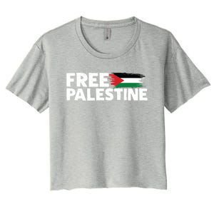 Free Palestine Arabic I Stand With Palestine Free Gaza Great Gift Women's Crop Top Tee