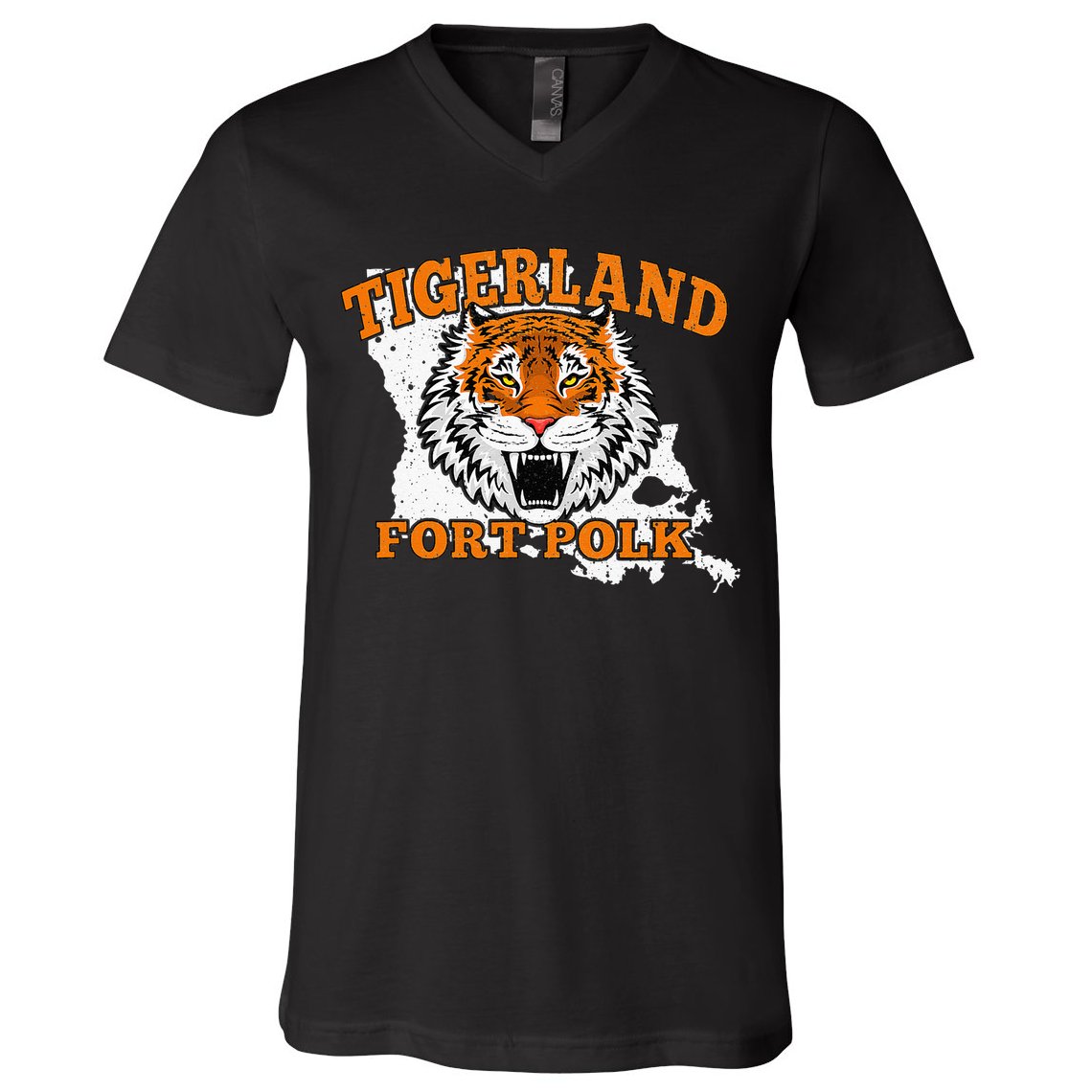 Fort Polk Alumni Louisiana La Tigerland Veterans Vintage V-Neck T-Shirt