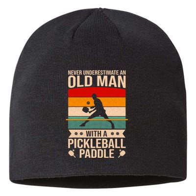 Funny Pickleball Art Paddle Pickleball Player Sustainable Beanie