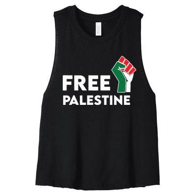 Free Palestine Activist Human Rights Women's Racerback Cropped Tank