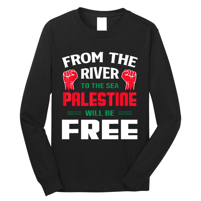 Free Palestine Arabic Support Palestine And Keffiyeh Palesti Long Sleeve Shirt