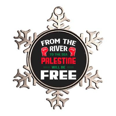 Free Palestine Arabic Support Palestine And Keffiyeh Palesti Metallic Star Ornament