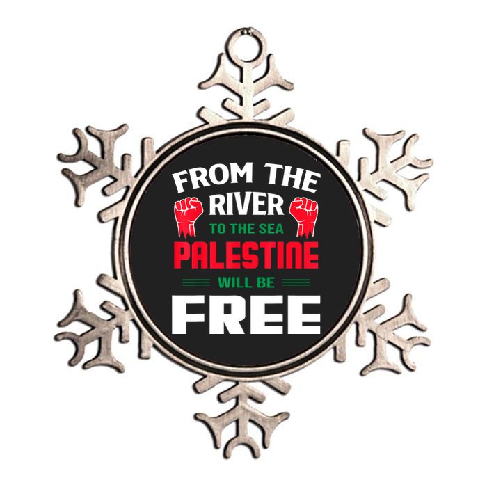 Free Palestine Arabic Support Palestine And Keffiyeh Palesti Metallic Star Ornament