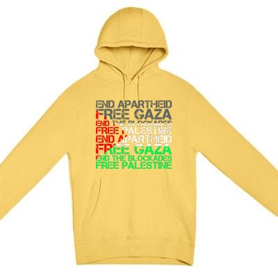 Free Palestine Arabic Palestine Gaza Jerusalem Support Flag Premium Pullover Hoodie