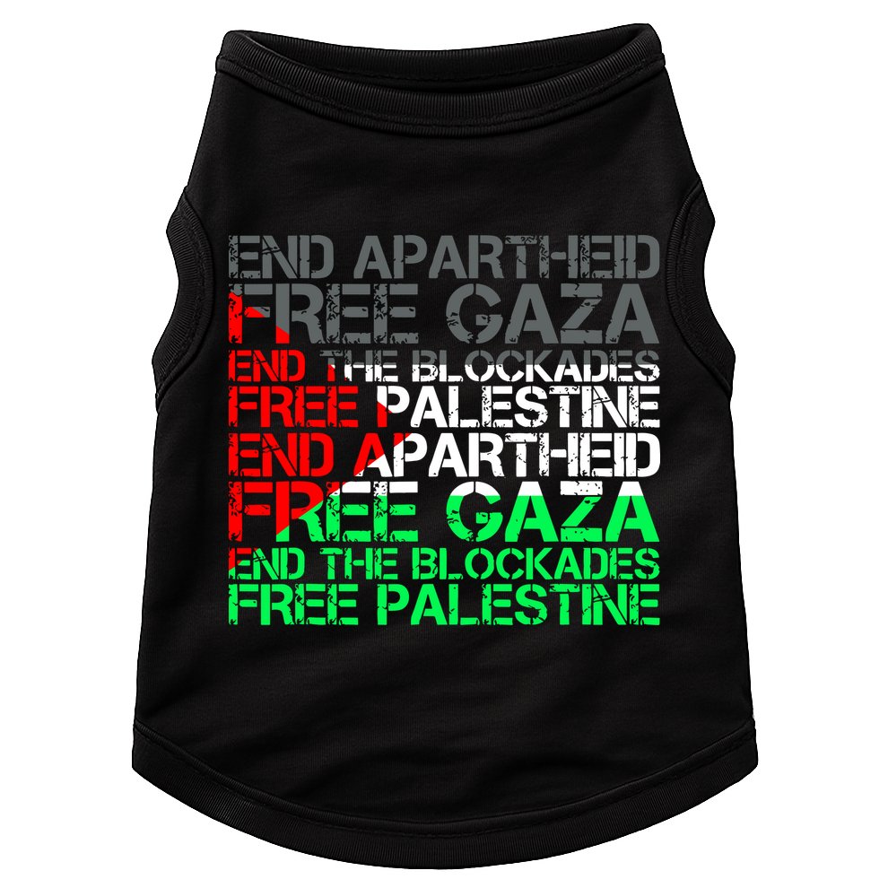 Free Palestine Arabic Palestine Gaza Jerusalem Support Flag Doggie Tank